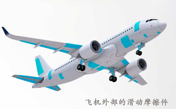 飛機外部的滑動摩擦組件